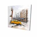 Fondo 16 x 16 in. Taxi in the Street Sketch-Print on Canvas FO3337795